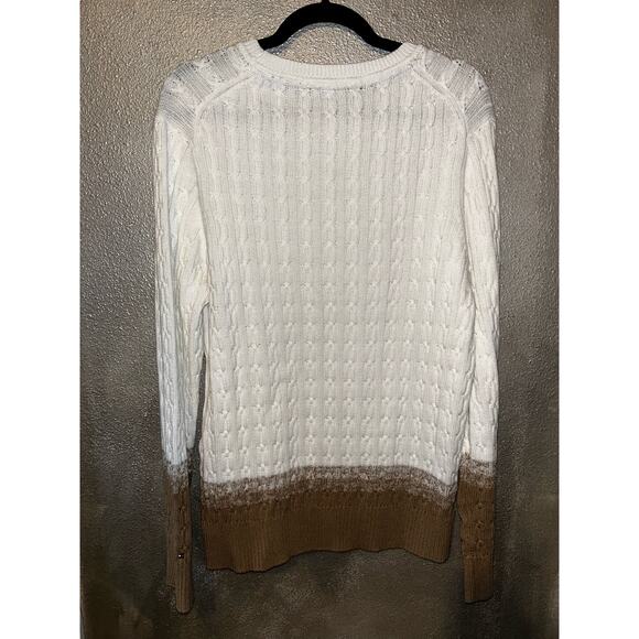 Tommy Hilfiger Cable Chain Sweater White / Tan XL New With Tags Preppy Casual - Picture 7 of 9